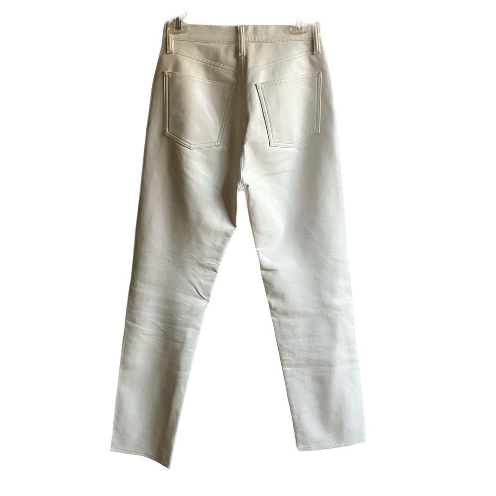 Agolde Leather ‘90s Pinch Waist Jeans Size 25 Powder High Rise Straight Leg Pant - Picture 6 of 11
